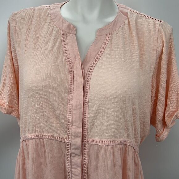 New Directions peach short sleeve top size 1X curvy - Picture 1 of 5
